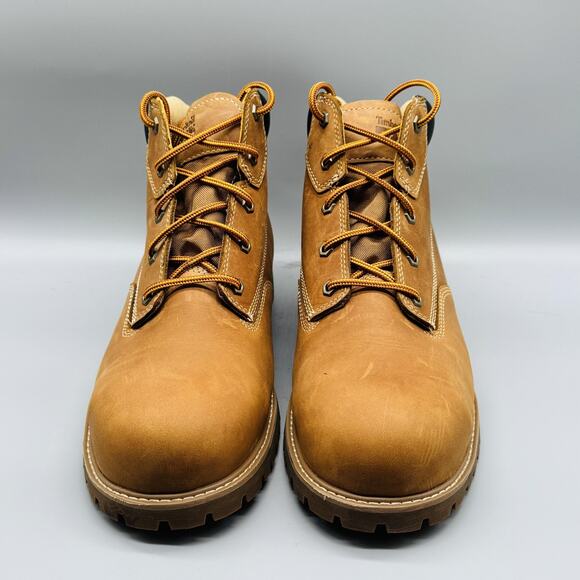 Timberland Boots Mens 11 Brown Nubuck PRO Steel Toe Gritstone 6 Lace Up Work - Picture 3 of 13